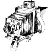 Vintage Kamera Strichzeichnung